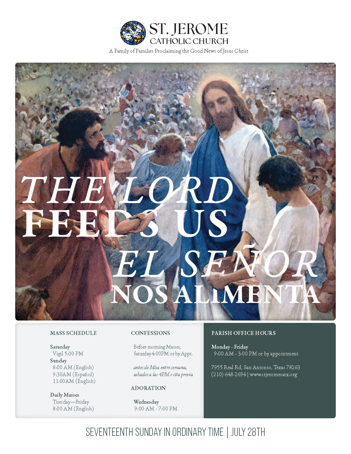 St. Jerome Catholic Church bulletin cover